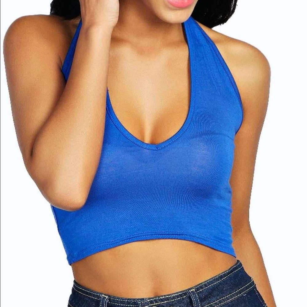 ✨Electric Blue Halter Crop✨