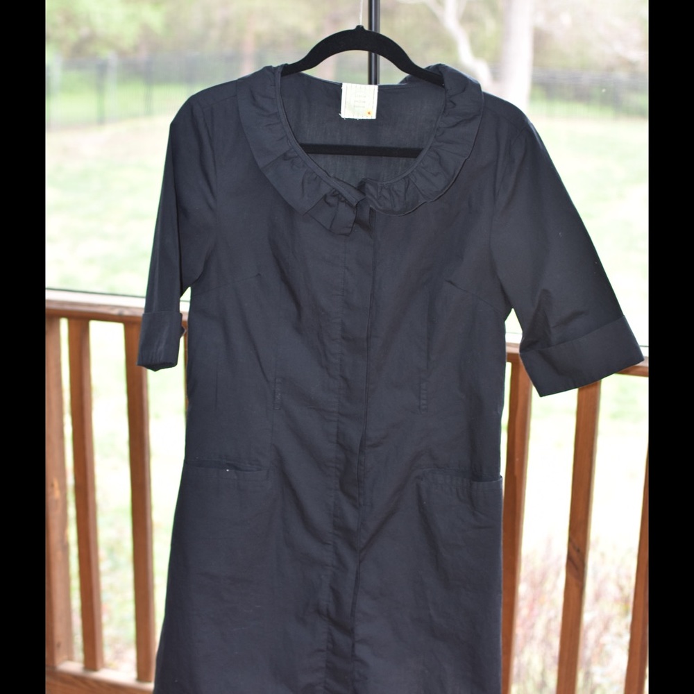 Anthropologie button down black dress