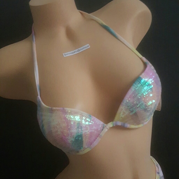 Victoria's Secret 34B SEQUINED BIKINI BUNDLE NWT