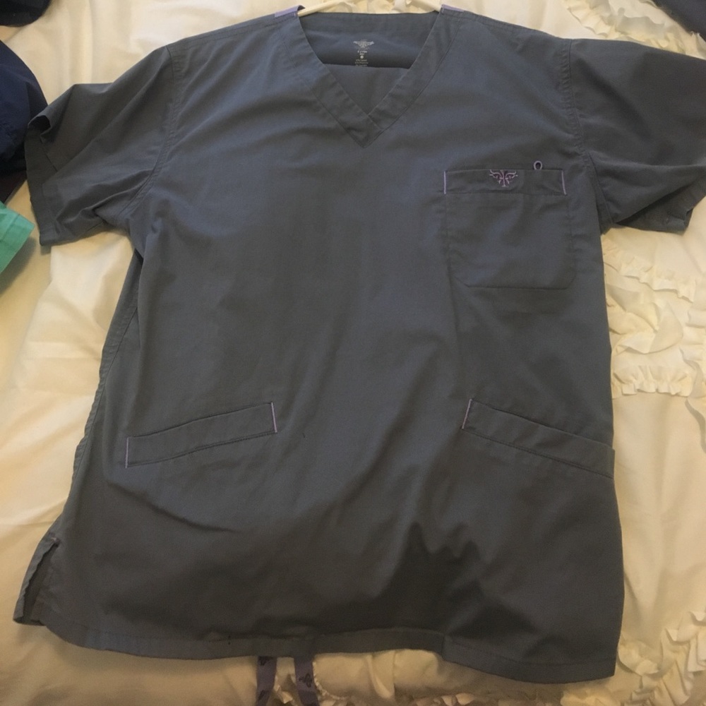 Grey med couture scrub set