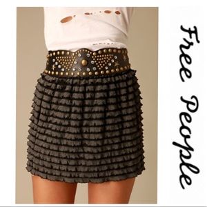 Free People | Kirra black ruffled mini skirt