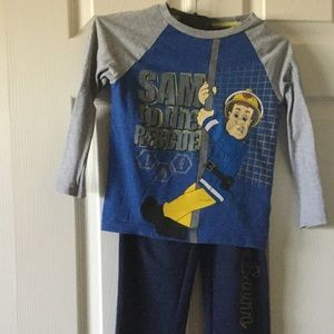 Fireman Sam sports shirt and pants
