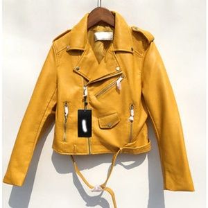 Zara faux mustard yellow jacket
