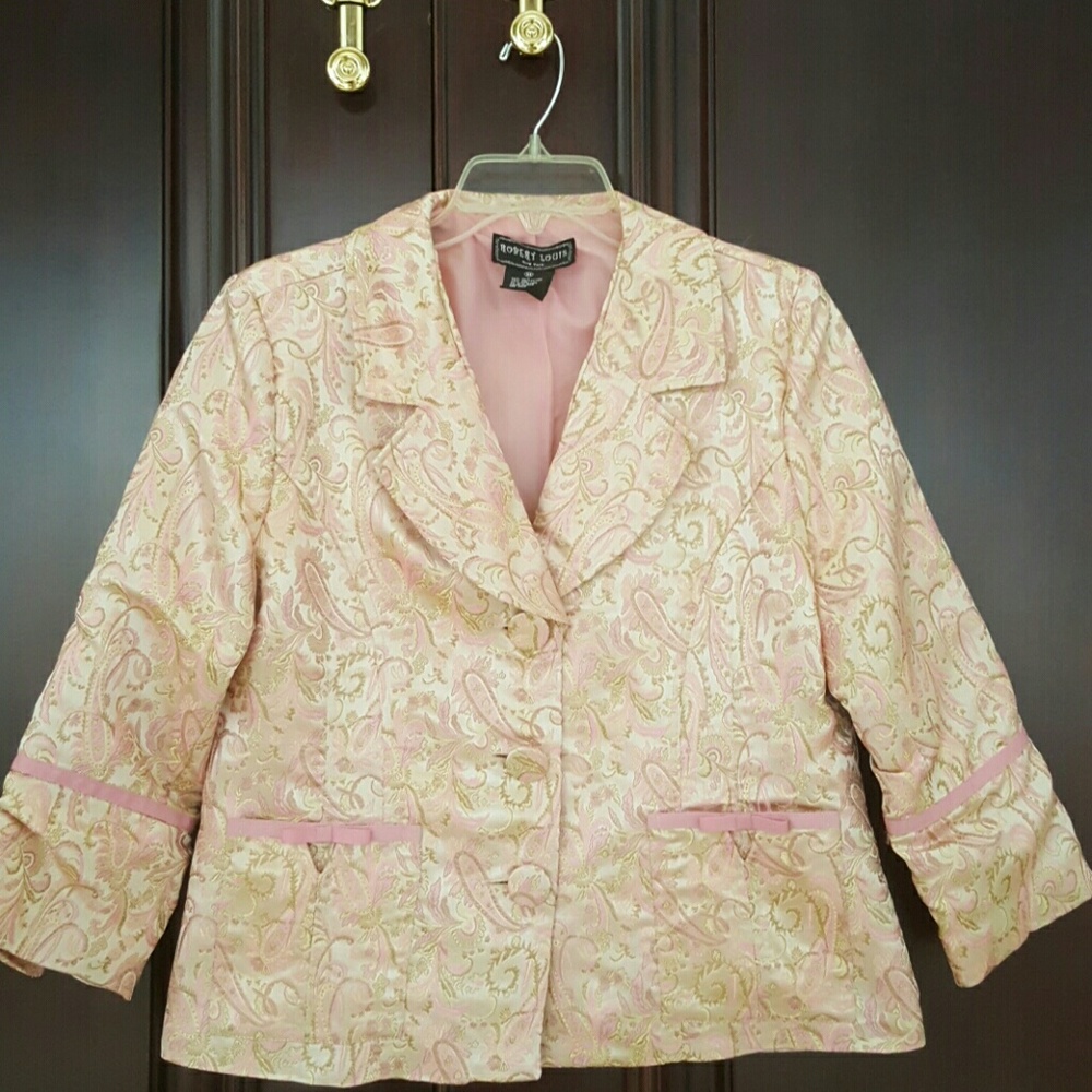 Robert Louis Pink Brocade Blazer-M