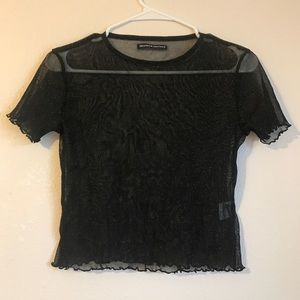 Brandy Melville Sheer Sparkly Tee