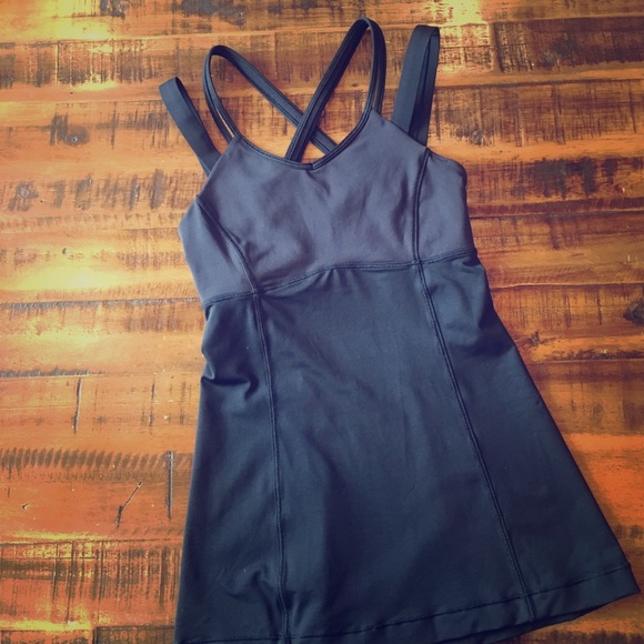 Lululemon black strappy back tank. Size 2. - Picture 2 of 2