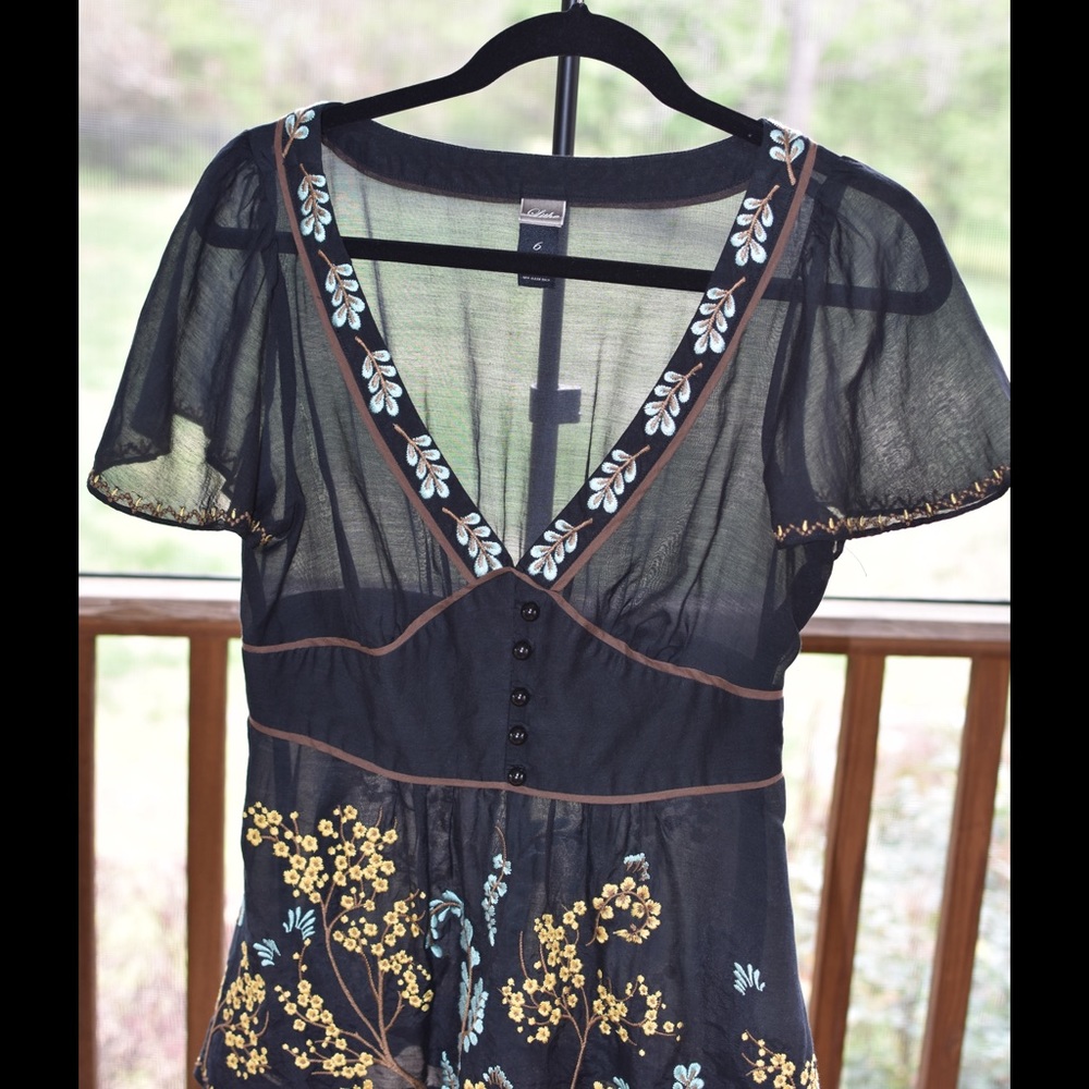 Anthropologie short-sleeved blouse