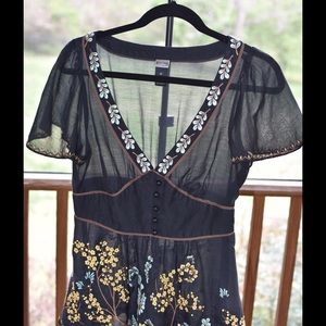 Anthropologie short-sleeved blouse