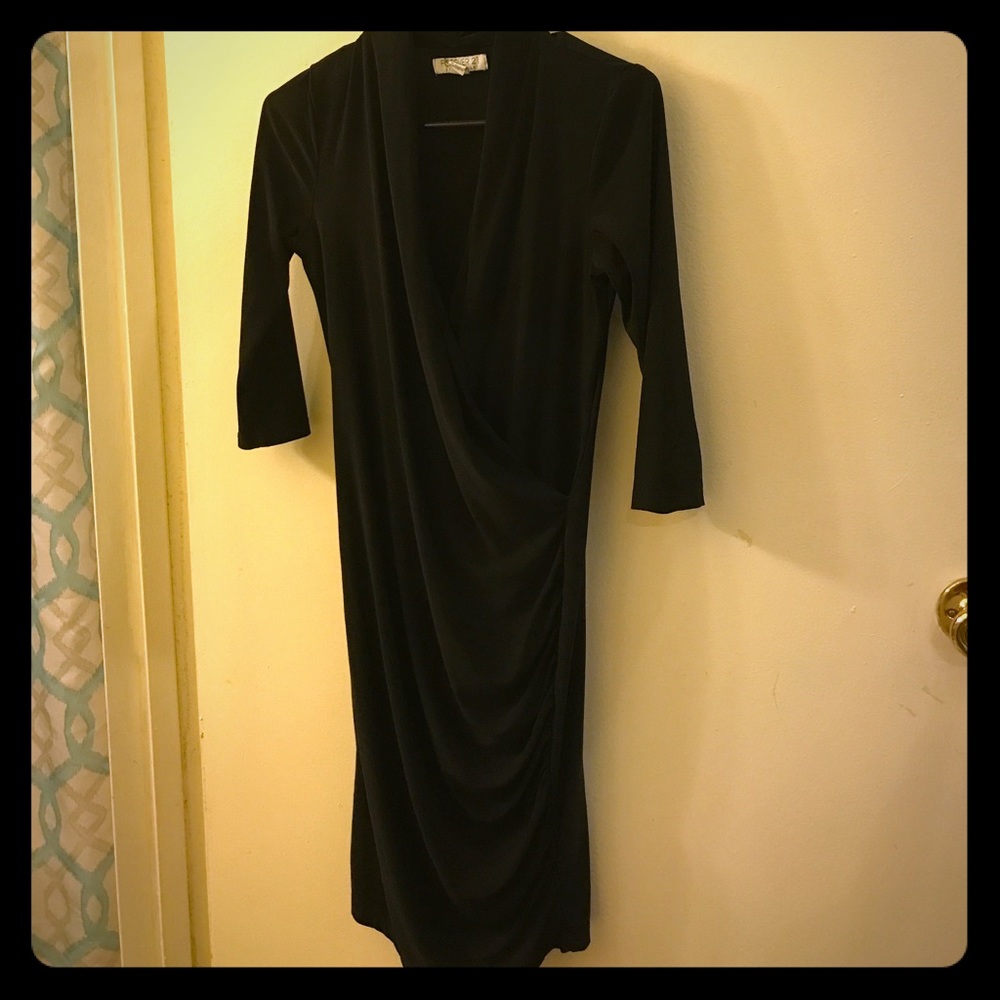 Sexy tight rouched black dress