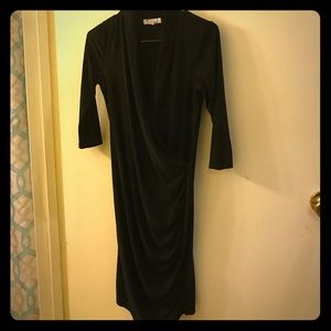 Sexy tight rouched black dress