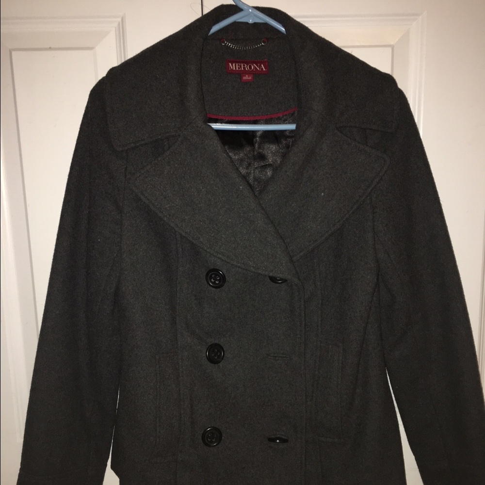 Dark gray pea coat