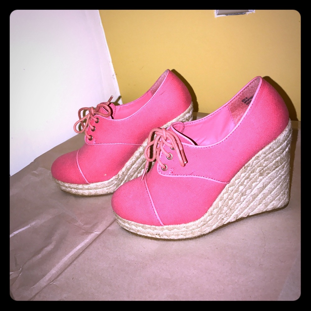 Pink/Peach Wedge booties