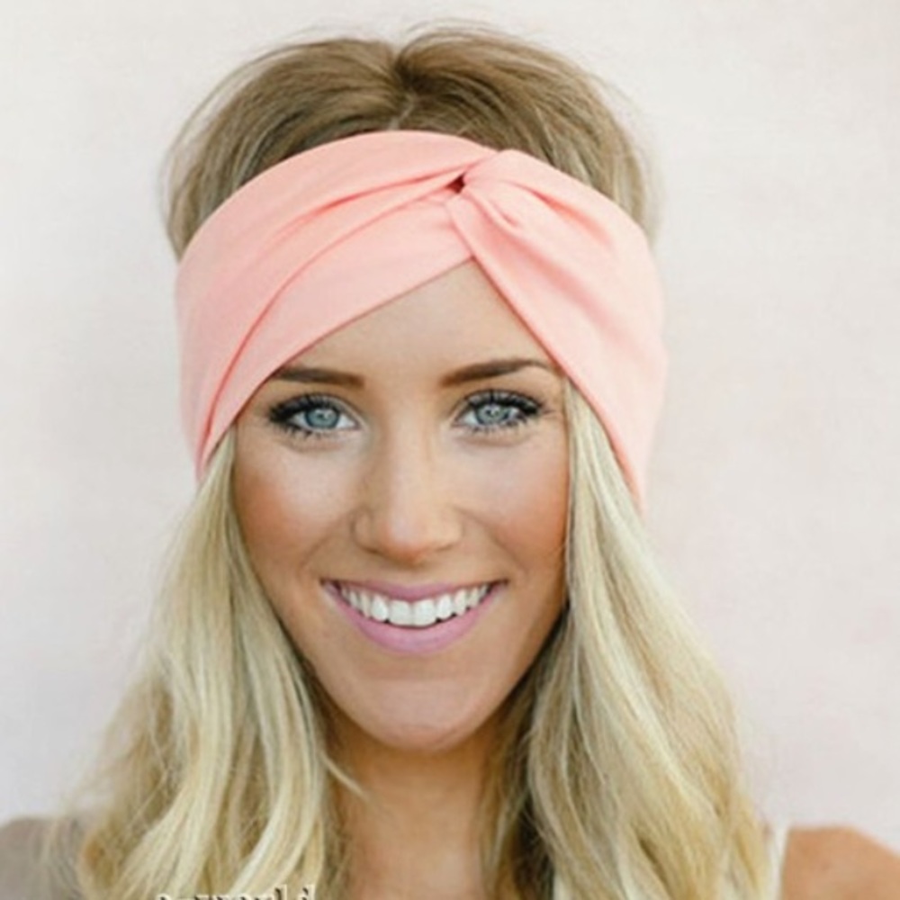 Custom listing coral and wine turban headbands