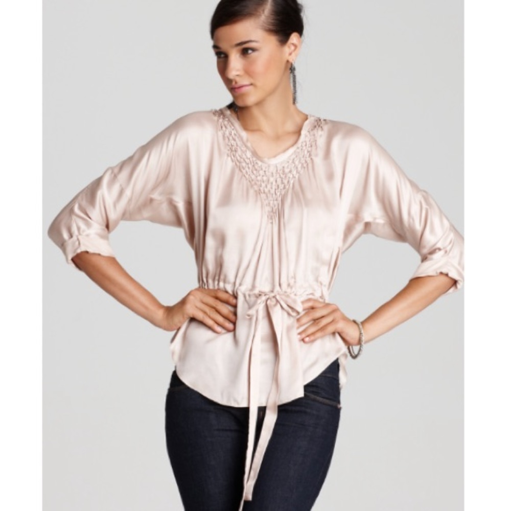 Rebecca Taylor NWT Silk Blouse with Bead Detailing