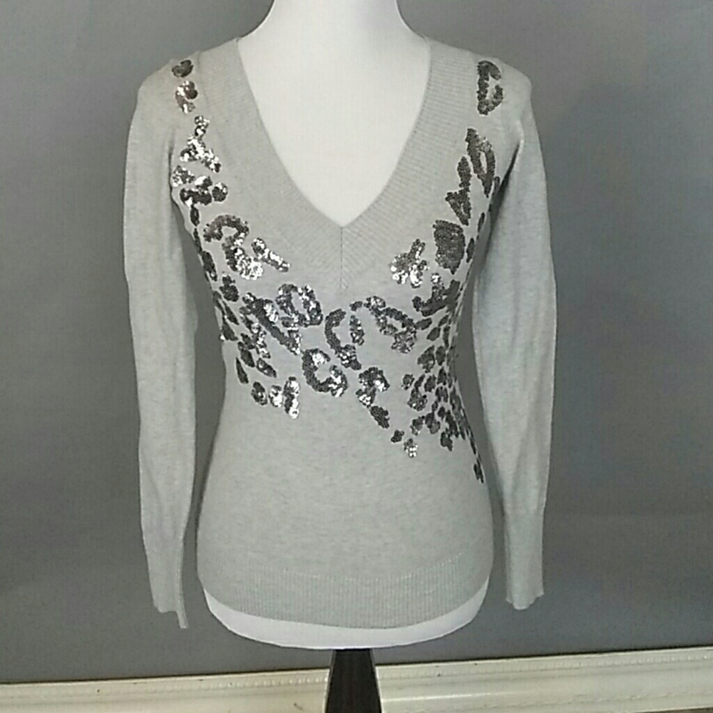 Sequined lightweight knit sweater