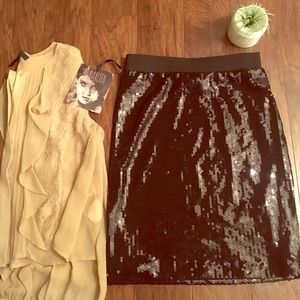 BB Dakota Black Sequin Skirt