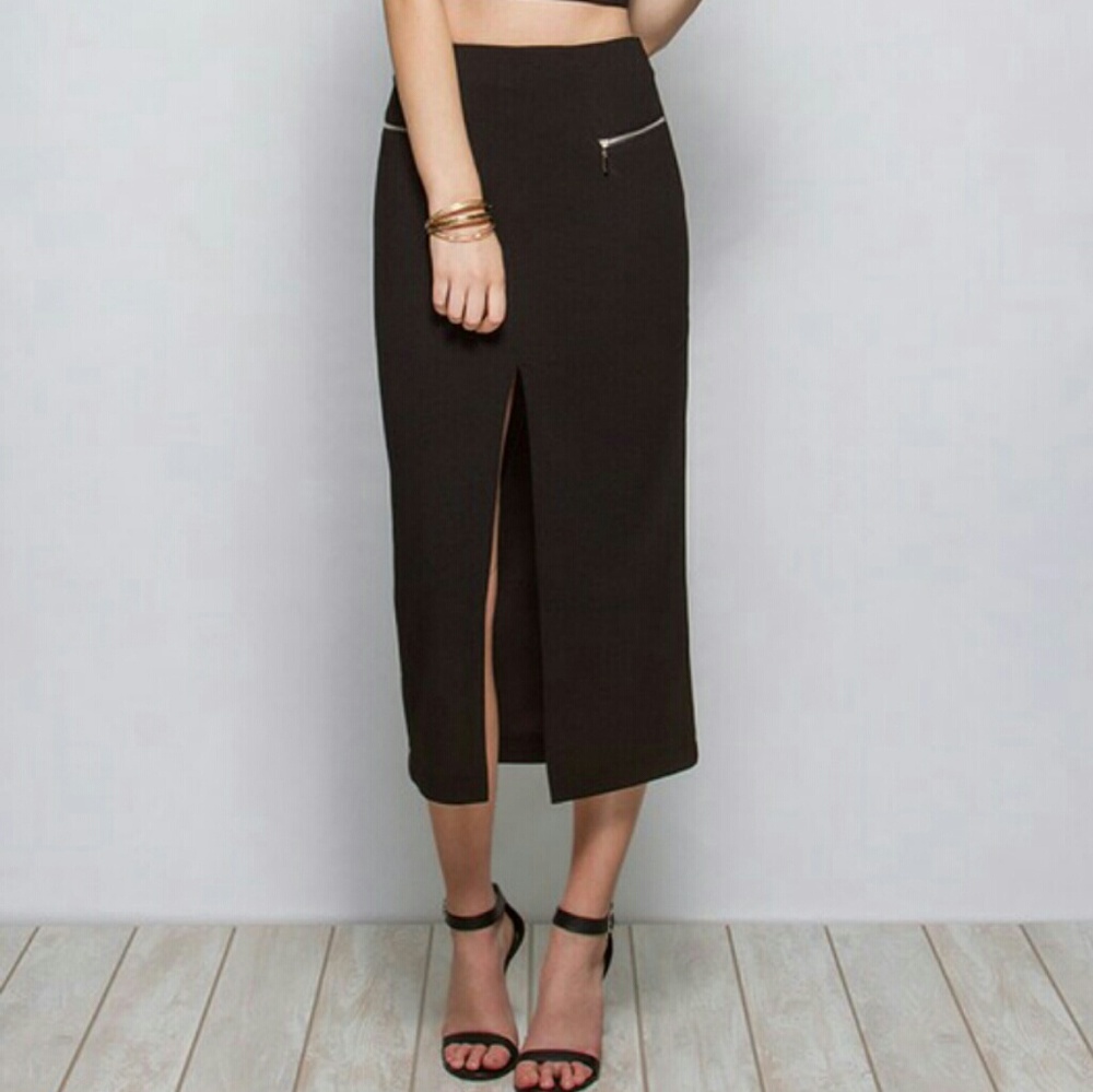 FINAL SALE! Black Pencil Midi Skirt