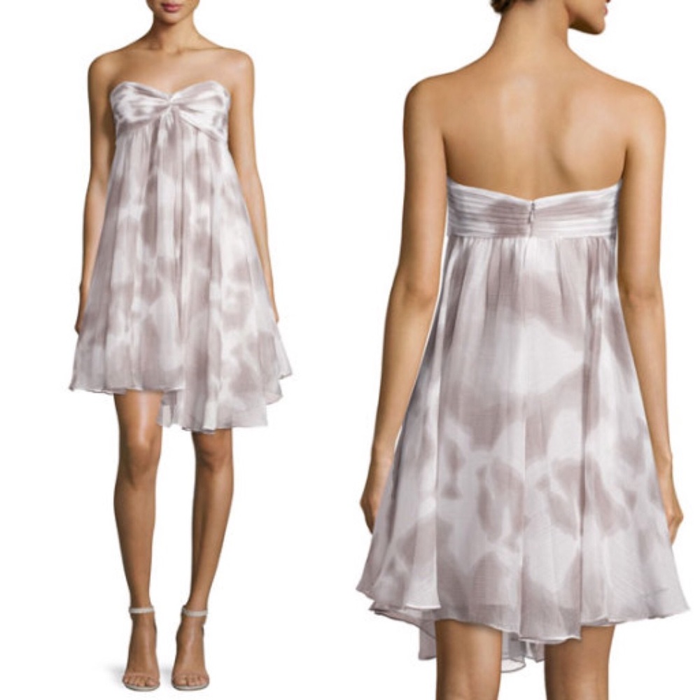 Halston Heritage Strapless Mini Cocktail Dress
