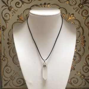 Clear Quartz Leather Choker