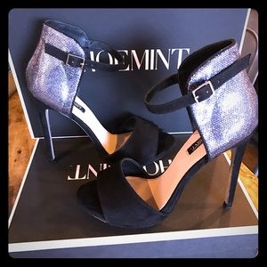 Black and Silver Sparkly Heels