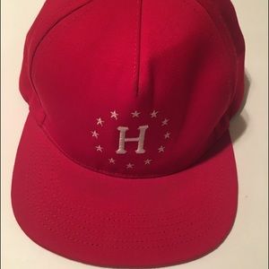 HOST PICK HUF Men's Red SnapBack Hat HOST PICK HUF Men's Red SnapBack Hat