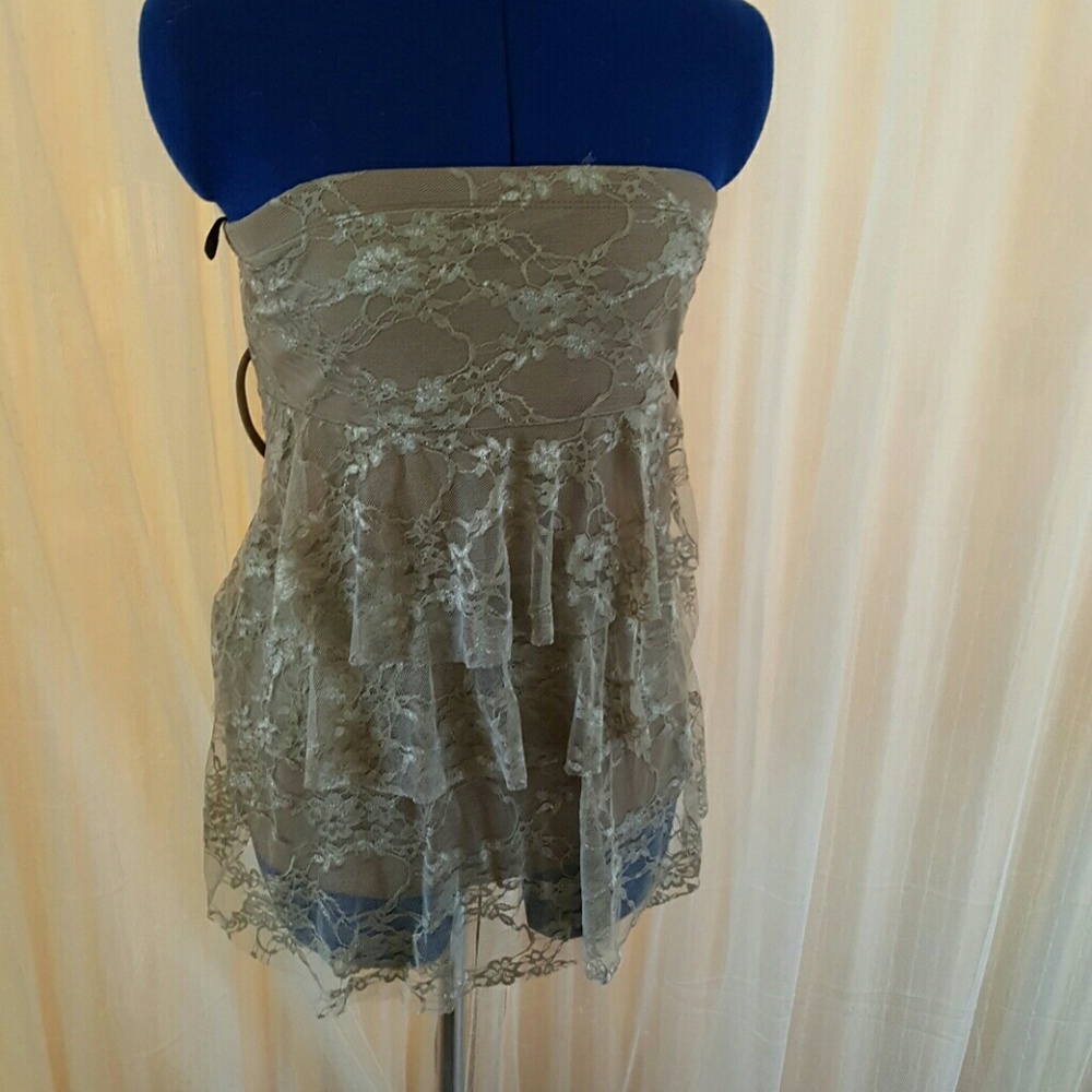 Strapless lace top
