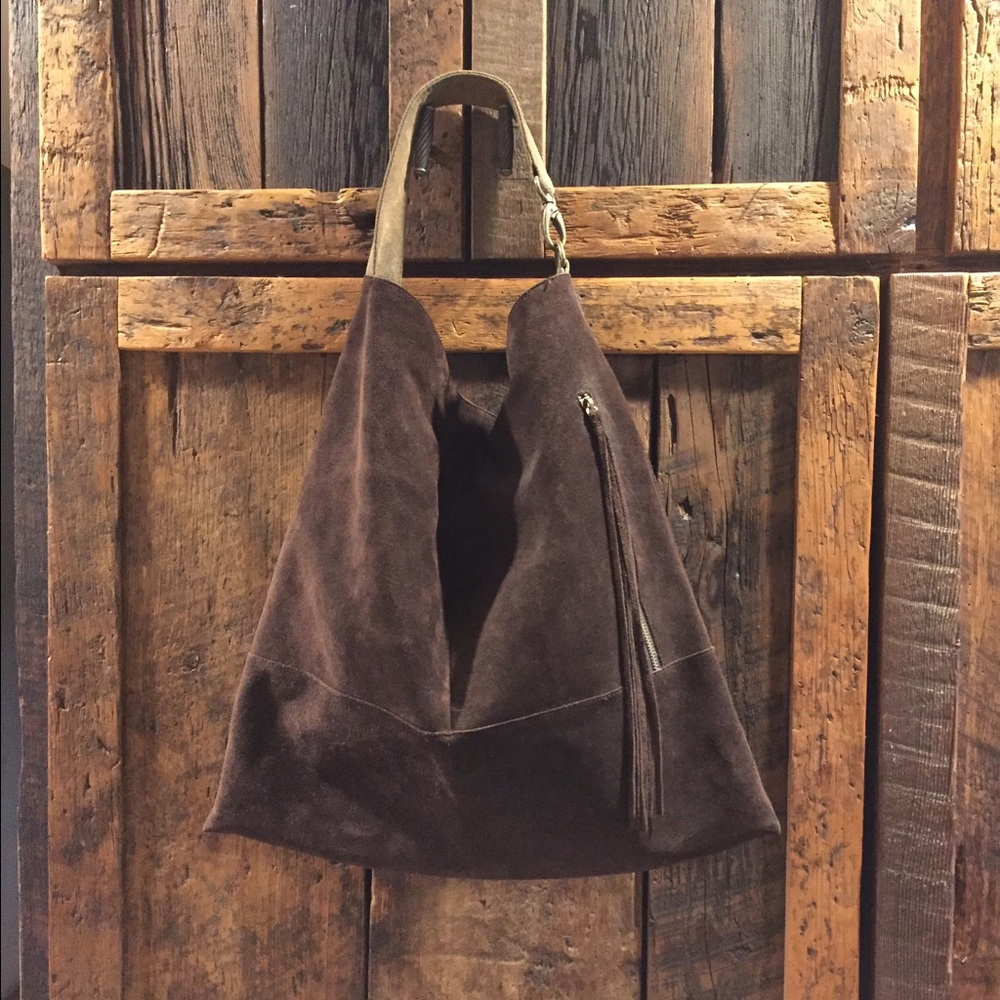 Beautiful brown suede Hobo bag
