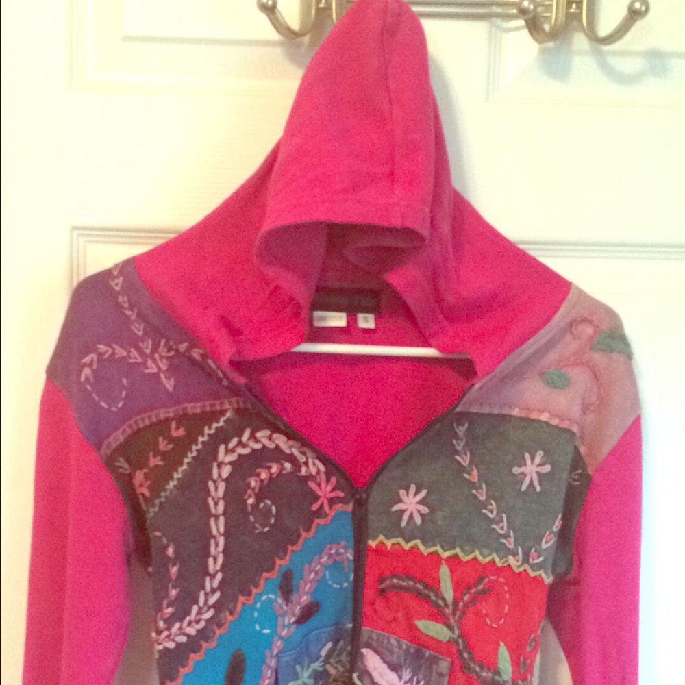 Groovy Flower Hoodie hand-made in Nepal