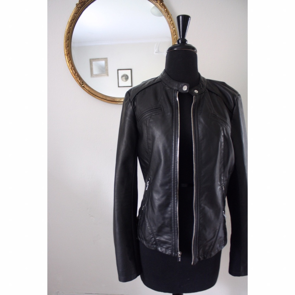 Express faux leather moto jacket