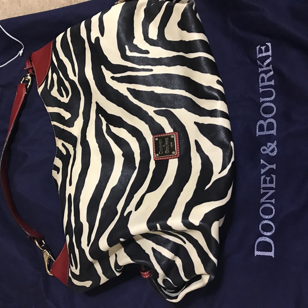 Authentic Dooney and Bourke zebra large sac