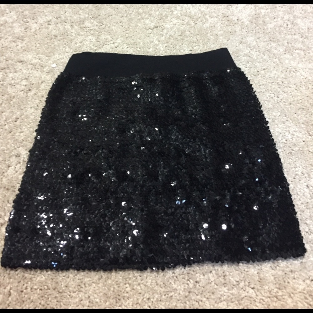 Black Sequin "Going Out" skirt