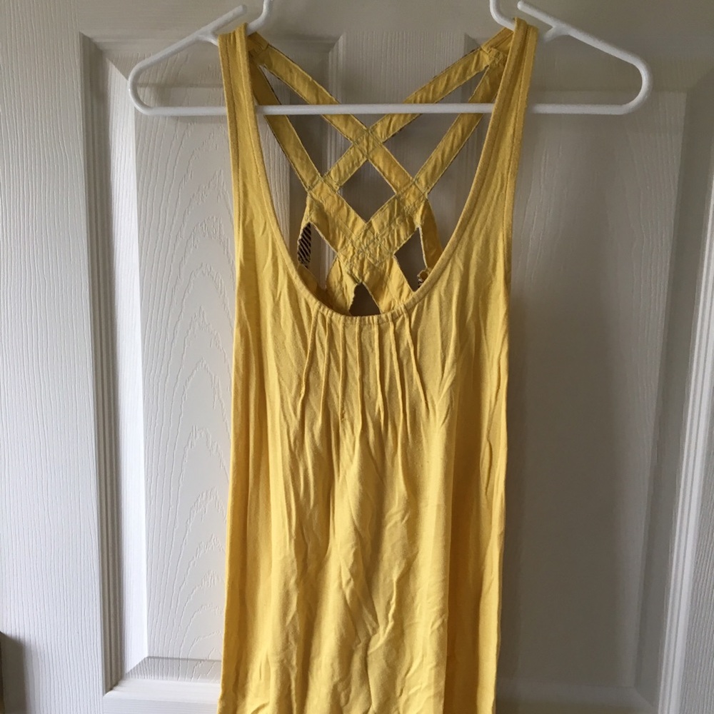 Urban Outfitters yellow tank with fabric detail