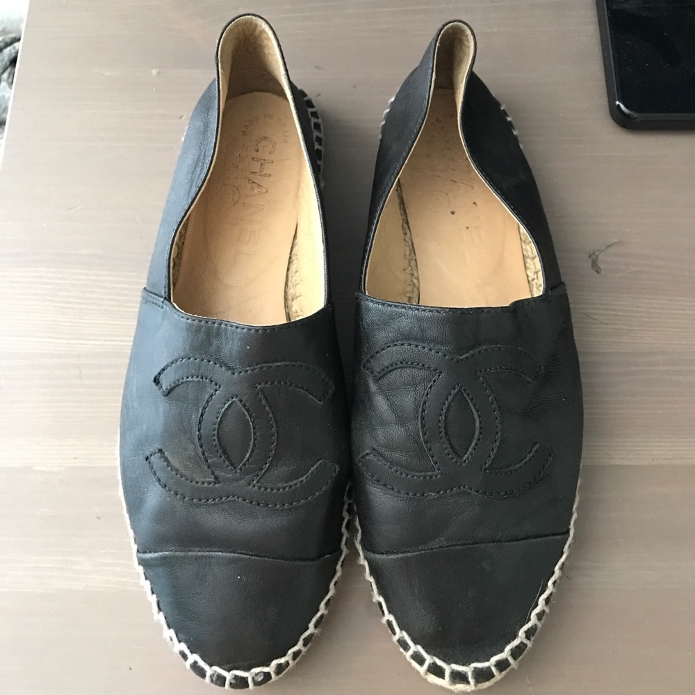 Chanel Leather Espadrilles - Black