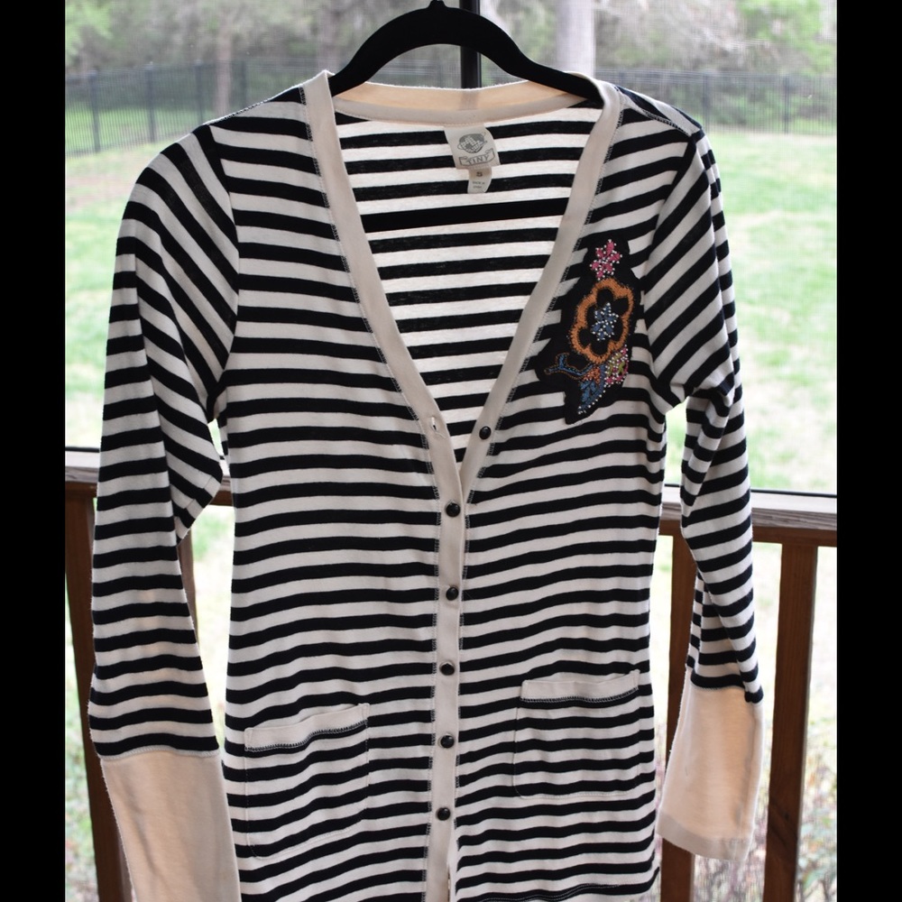 Striped button down tee