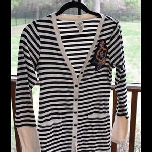 Striped button down tee