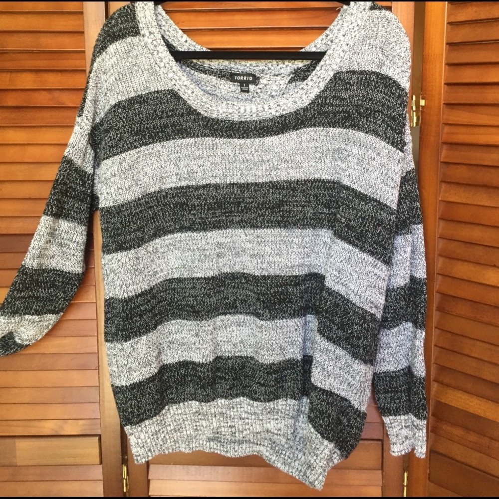 Plus size striped sweater