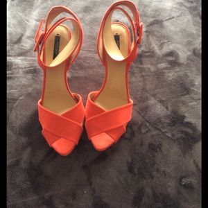 Zara red suede sandal