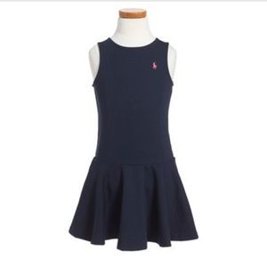 Ralph Lauren Navy Sleeveless Dropped Waist Dress