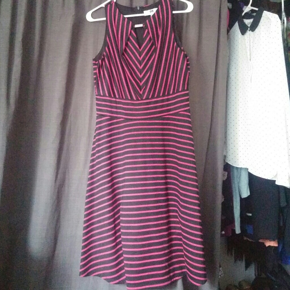 Black and pink stripe dress