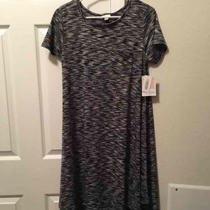 XXS Lularoe Carly black and white shirt dress BNWT
