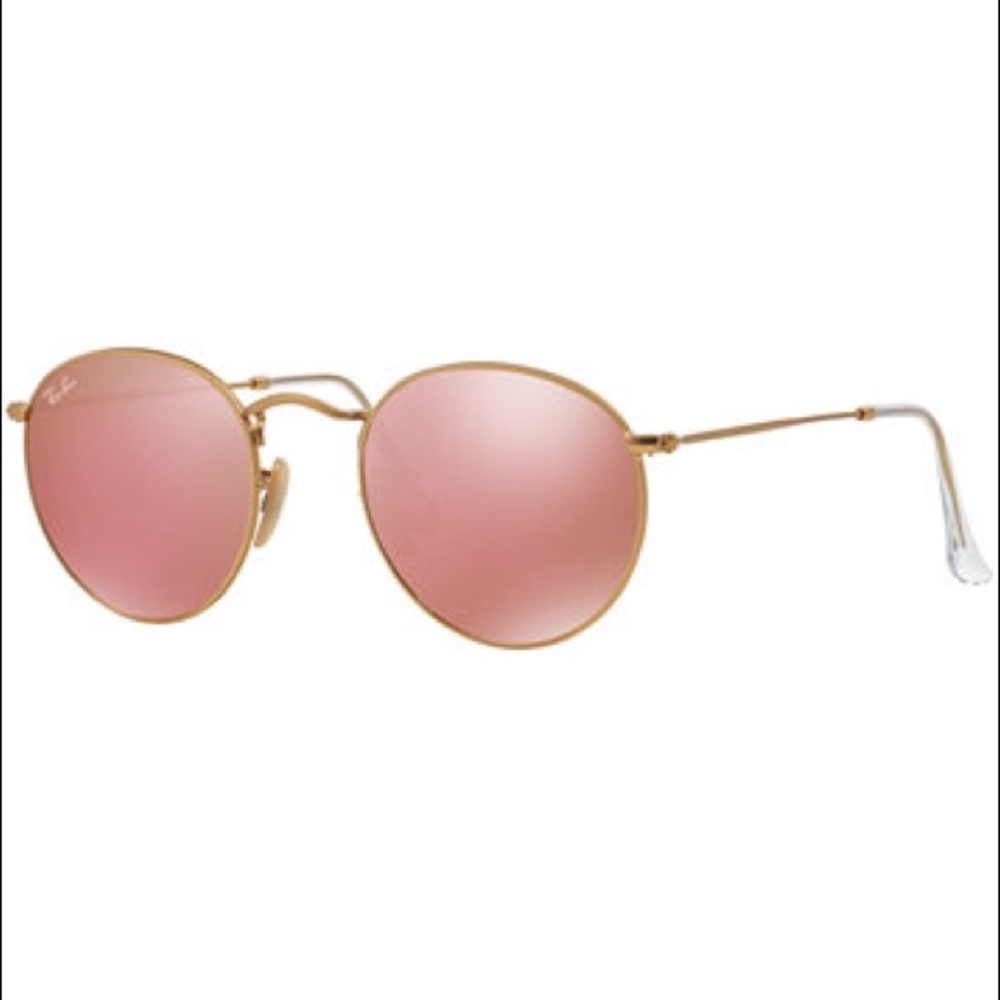 Ray Ban Pink Round Metal Glasses