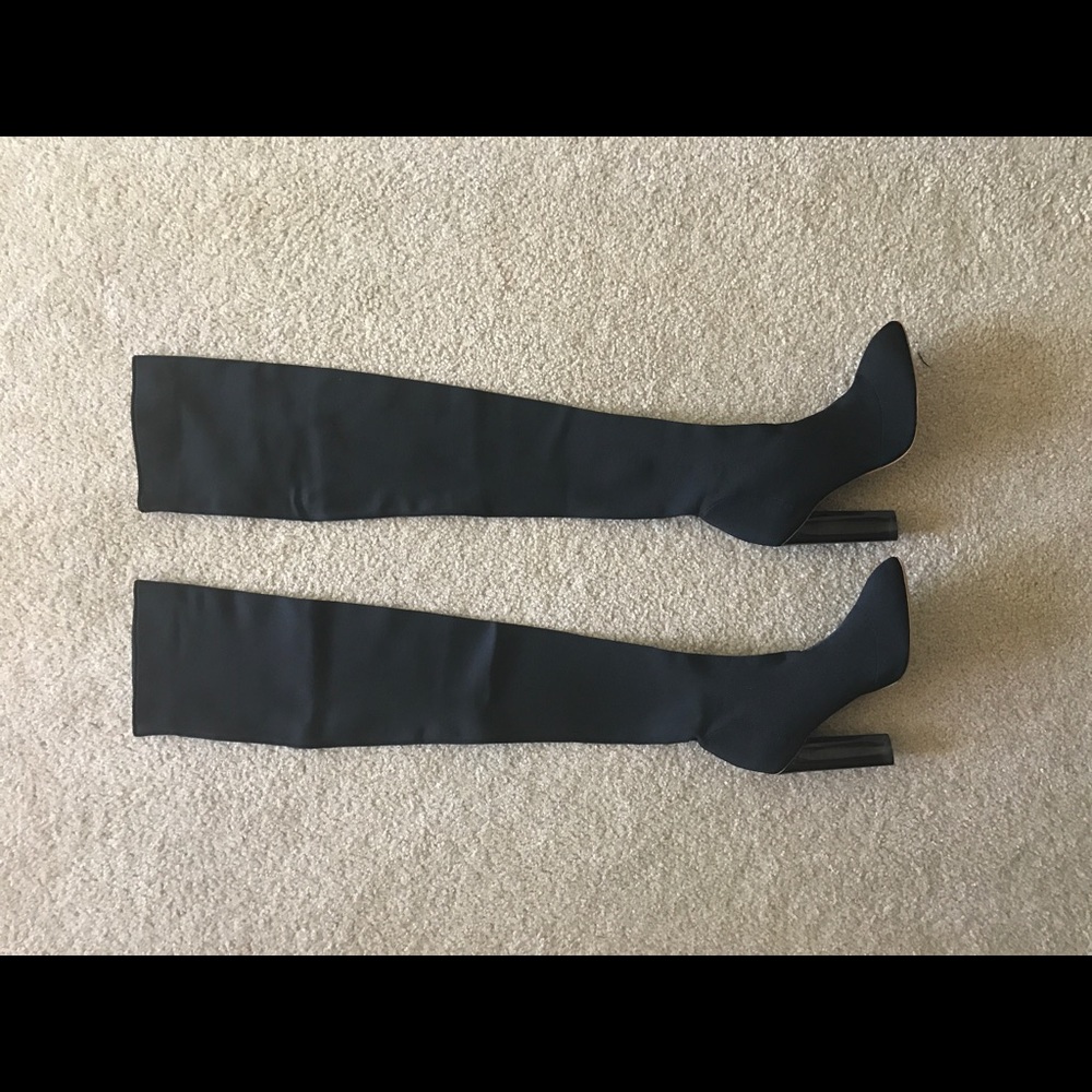 Yeezy Season 3 True Onyx Thigh High Sock Knit Boot