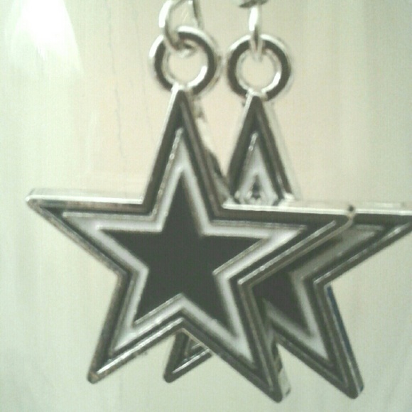 Navy and Silver Dallas Cowboys Earrings - Picture 1 of 3