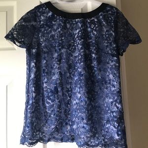 Navy Lace Express Blouse