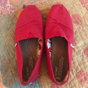 Gently worn red TOMS
