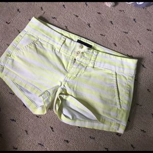 White and Yellow Striped shorts from A&E