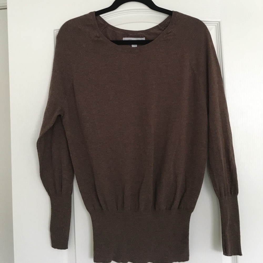 Heather brown knit top