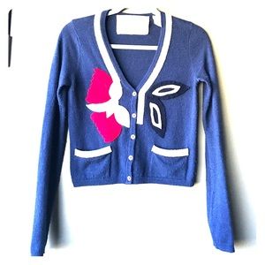 Anthropologie floral felt sweater by Field Flower