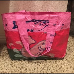 Tote made from recycled Rice Bags