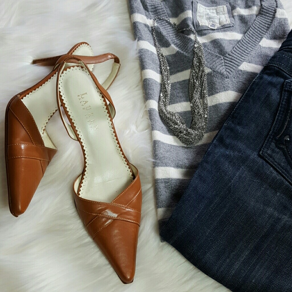 Lauren Ralph Lauren pointed toe slingbacks